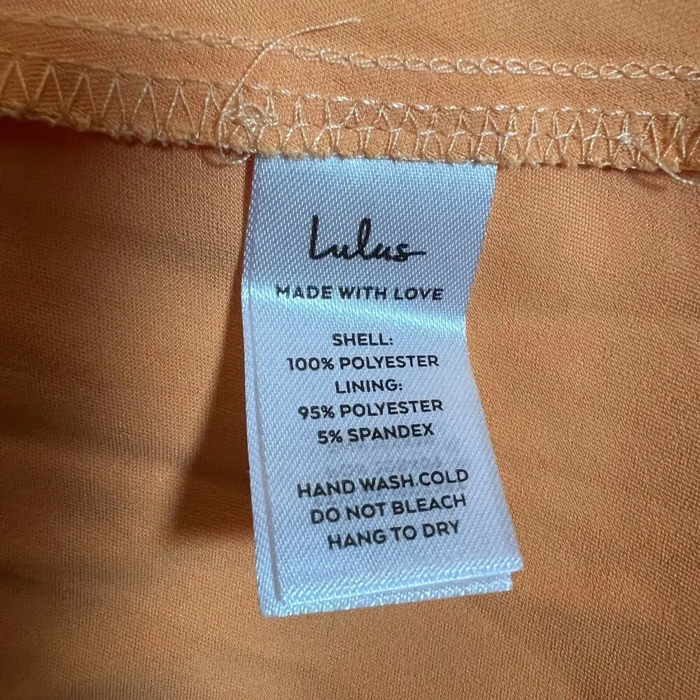 NEW Lulus Incredible Love Light Orange Satin Cowl Back Midi Slip Dress Size L